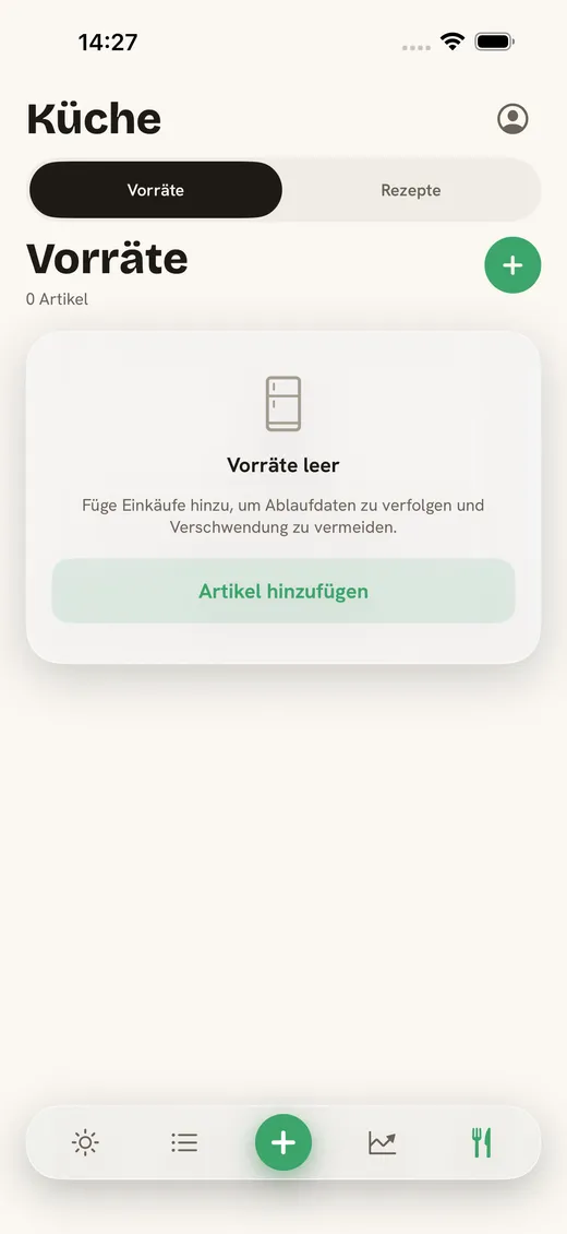 ark.fit — Vorrat, Rezepte und vorgeschlagene Mahlzeiten im verschlüsselten Haushalt