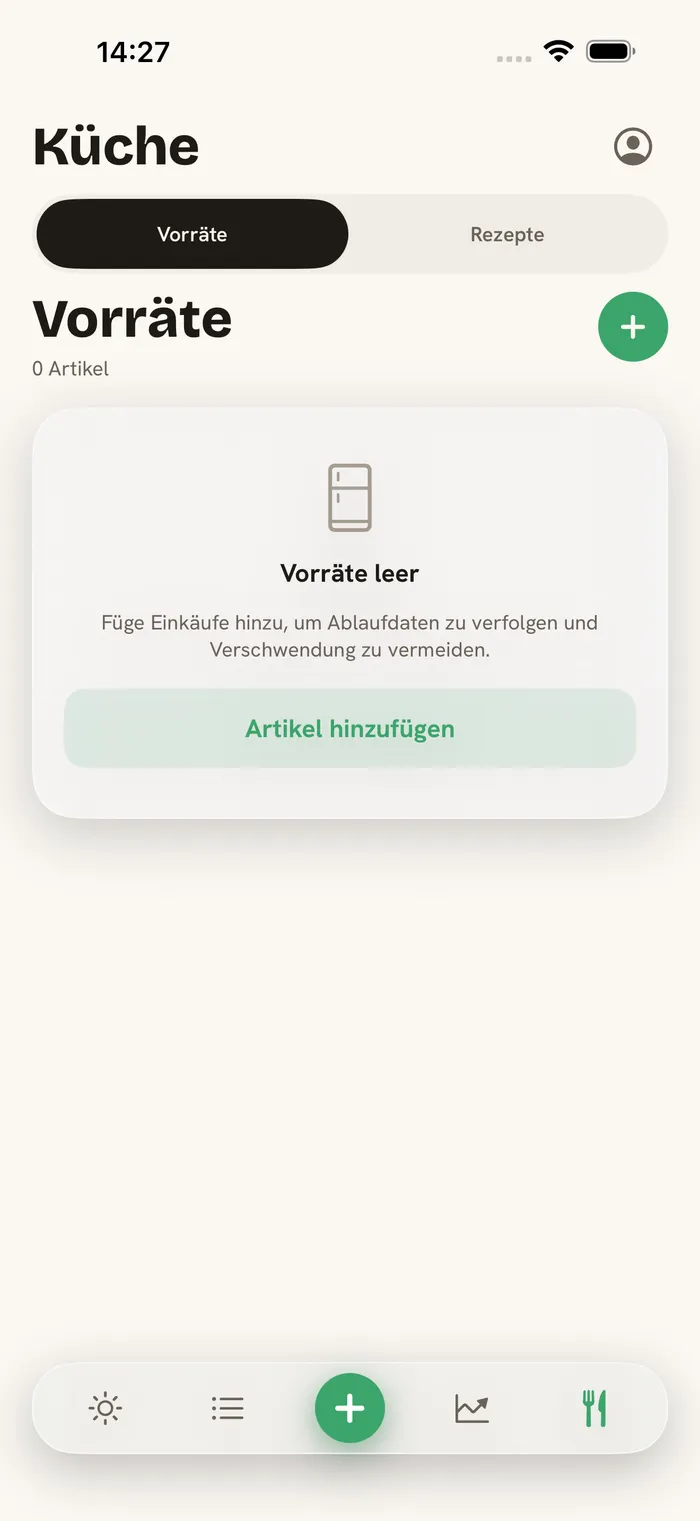 ark.fit — Vorrat, Rezepte und vorgeschlagene Mahlzeiten im verschlüsselten Haushalt